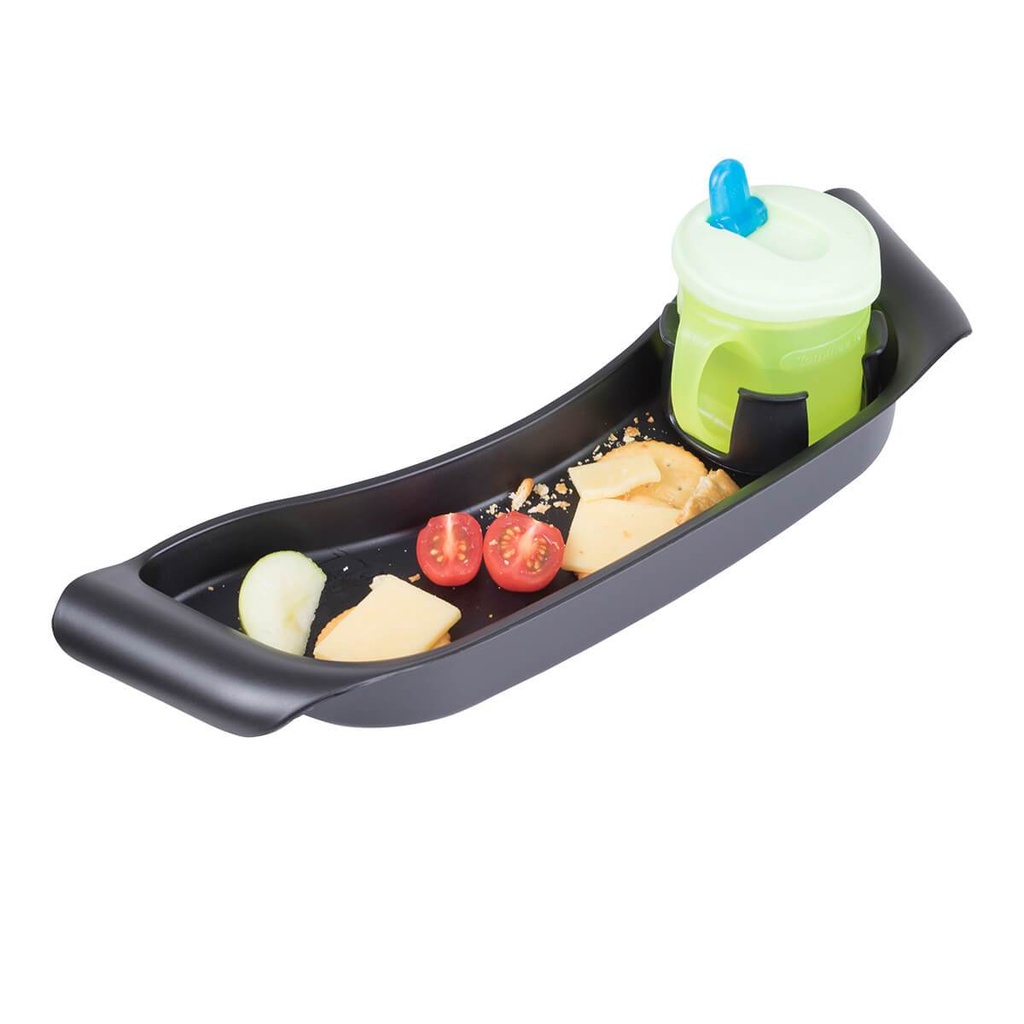 phil&teds food tray with food and drink 3/4 view