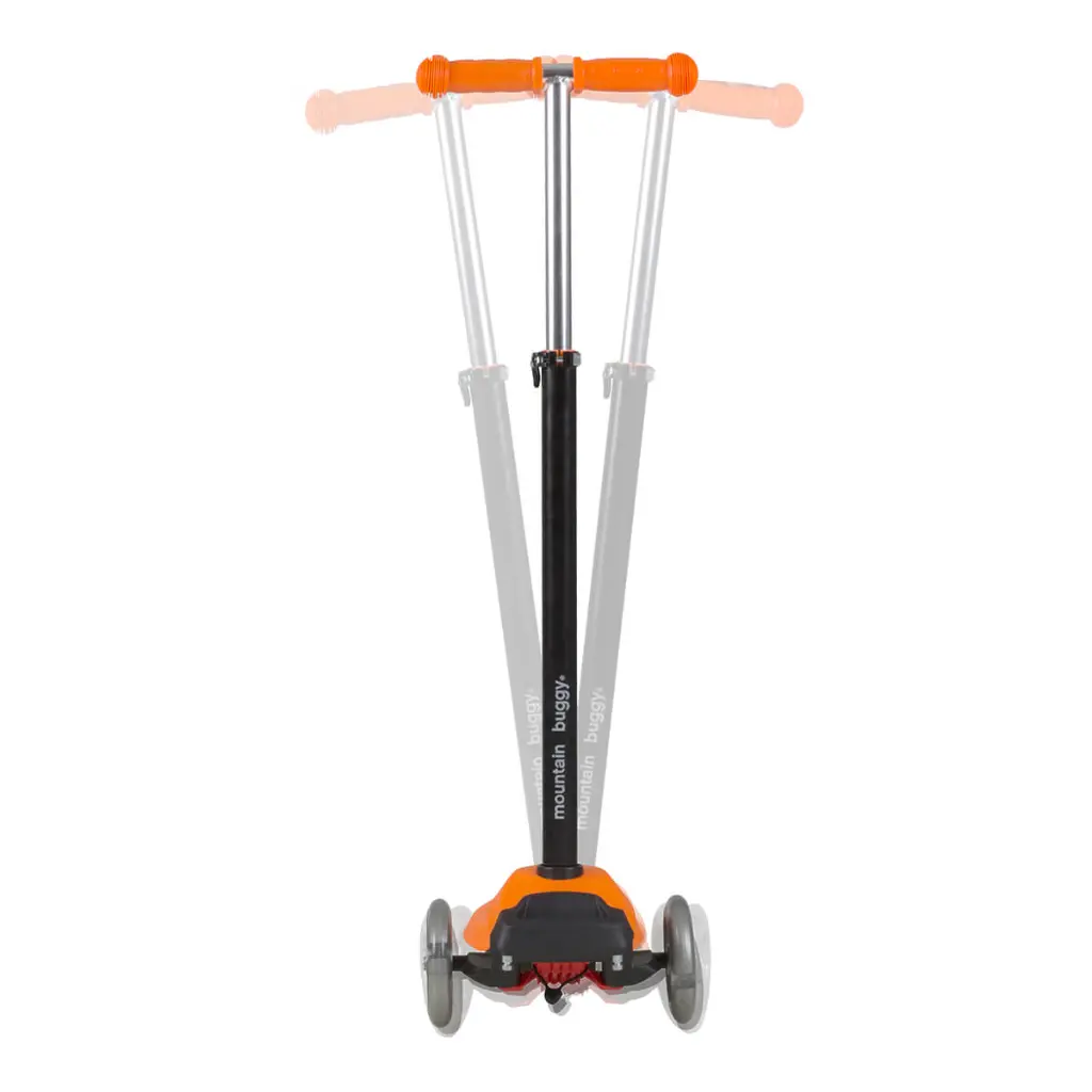 Mountain-Buggy-freerider-stroller-board-in-orange-can-turn-easily.webp