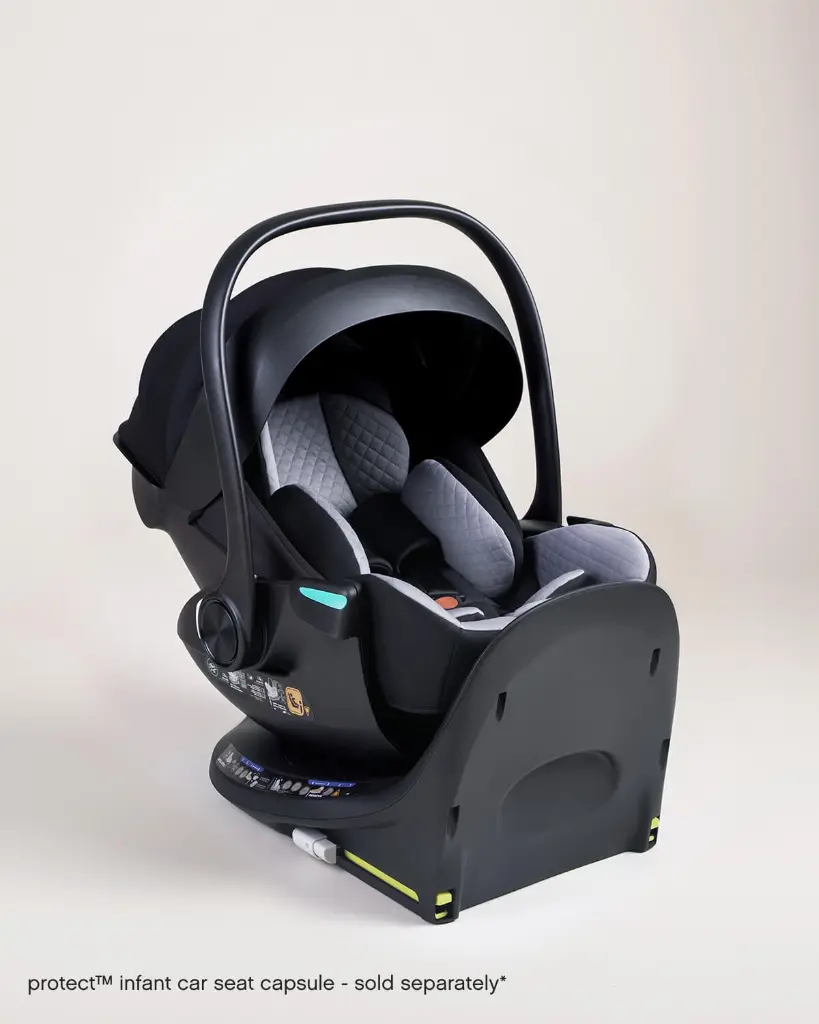 mountain buggy unity base with protect capsule car seat sold separately 3 quarter view.webp